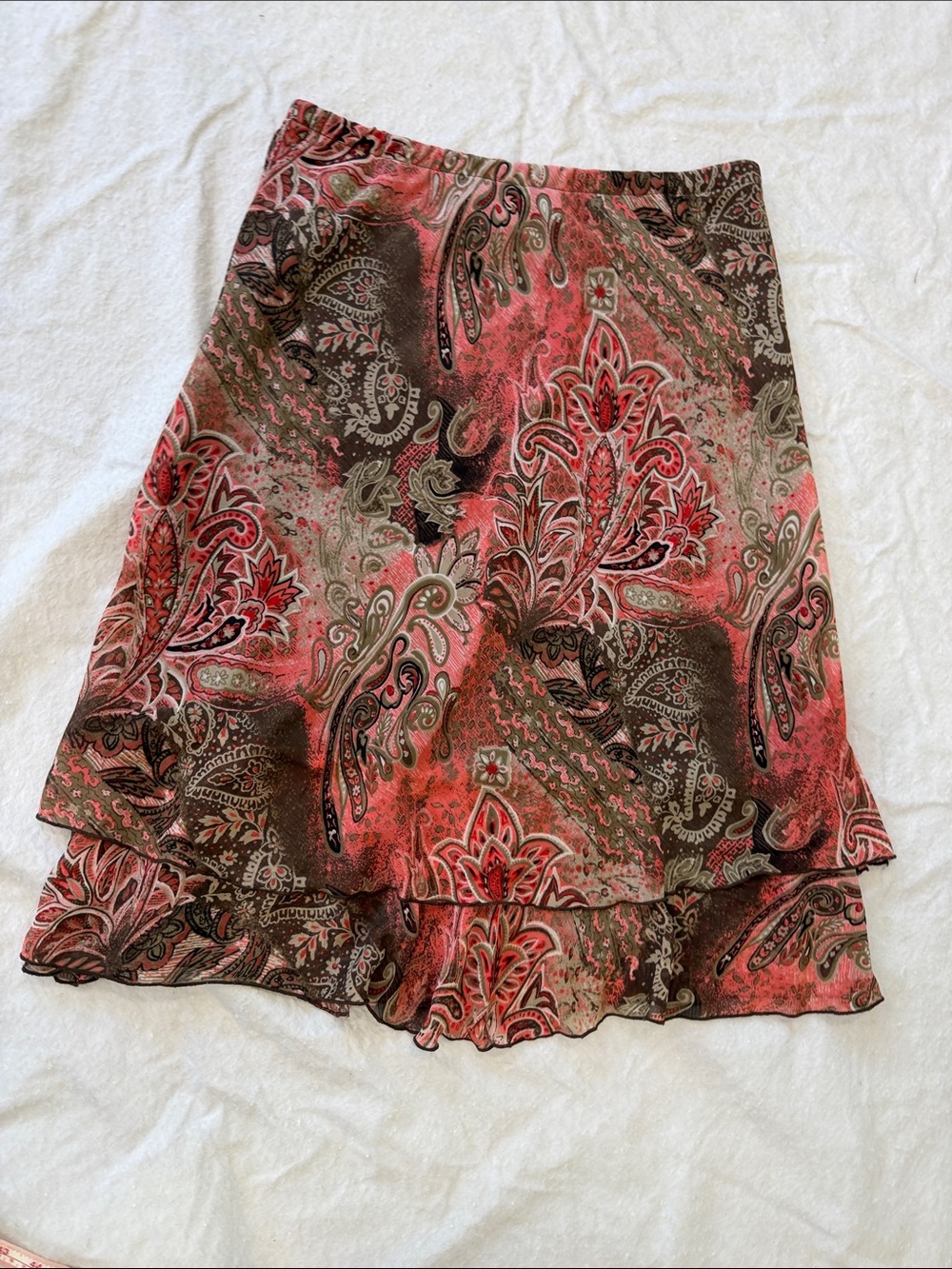 Swish around in this Paisley Ruffle Skirt
